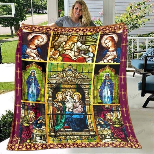 HOLY FAMILY VIRGIN MARY  -Blanket ktclubs.com