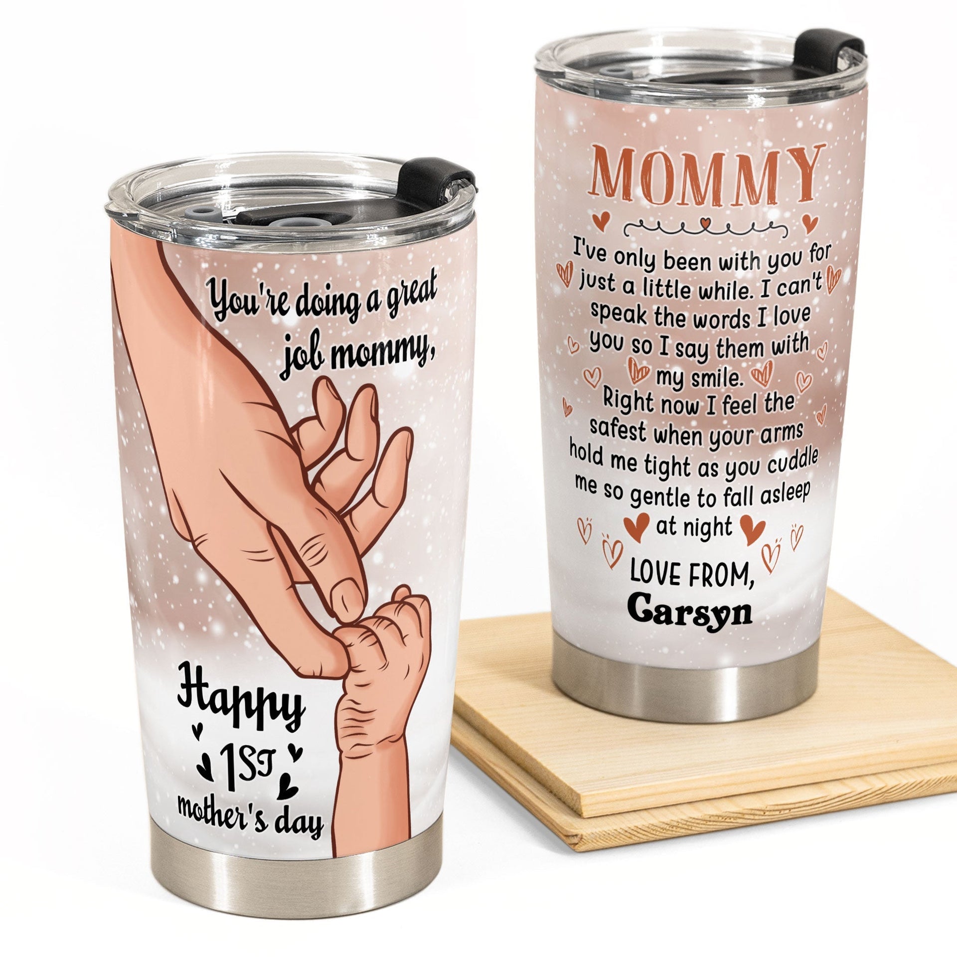 Happy 1st Mother's Day - Personalized Tumbler Cup - Mother's Day Gift For Mom