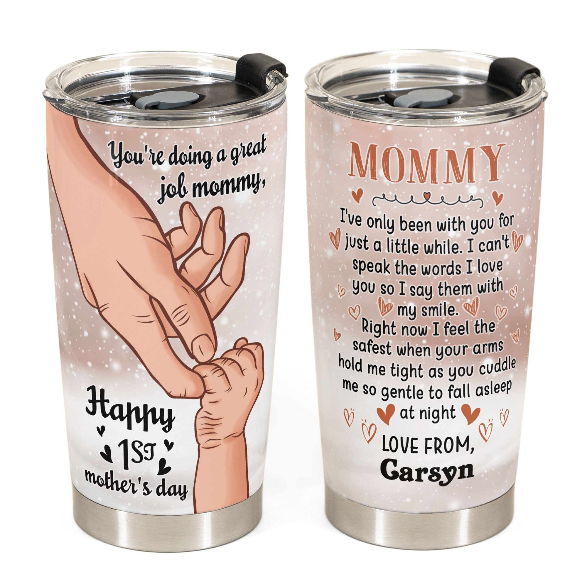 Happy 1st Mother's Day - Personalized Tumbler Cup - Mother's Day Gift For Mom