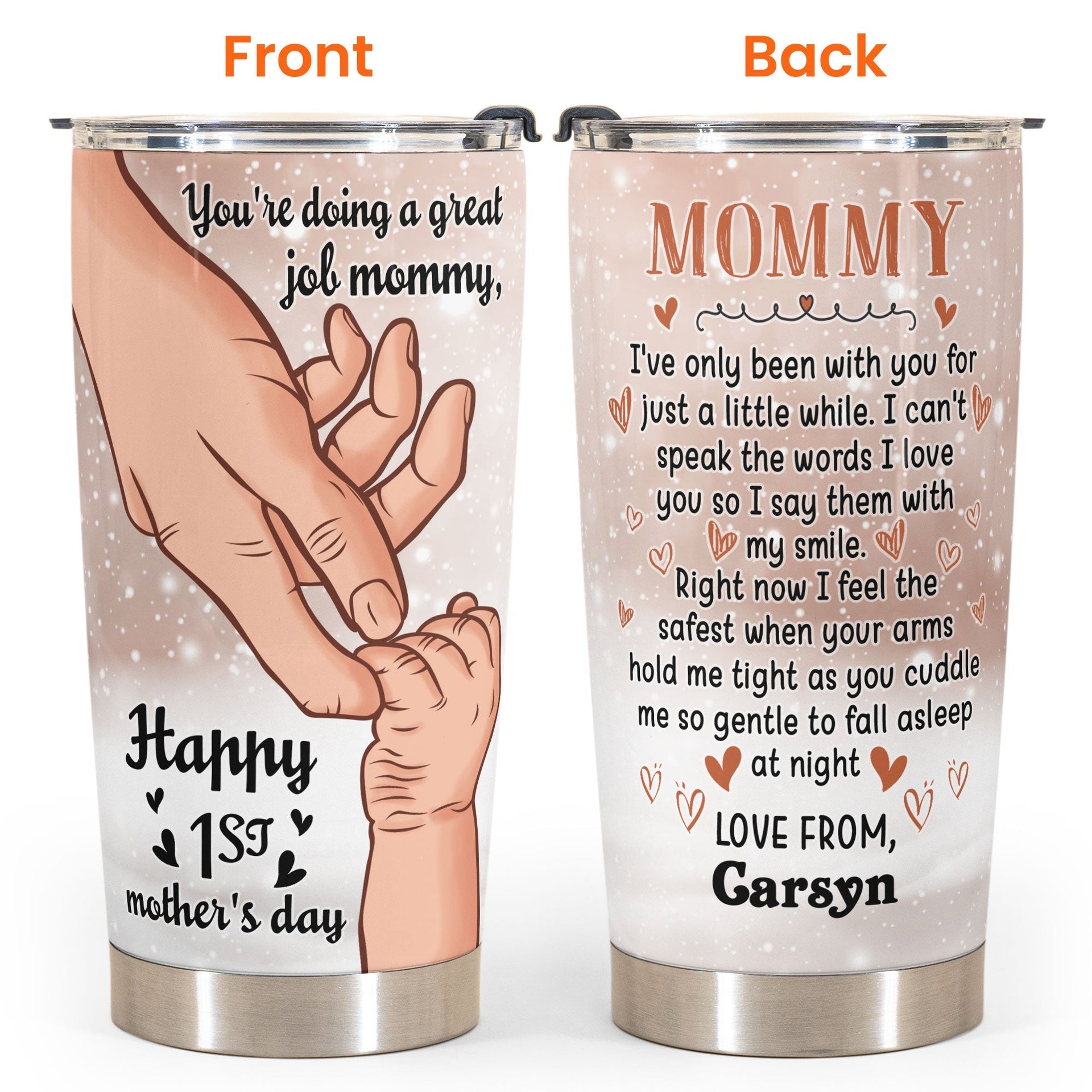 Happy 1st Mother's Day - Personalized Tumbler Cup - Mother's Day Gift For Mom