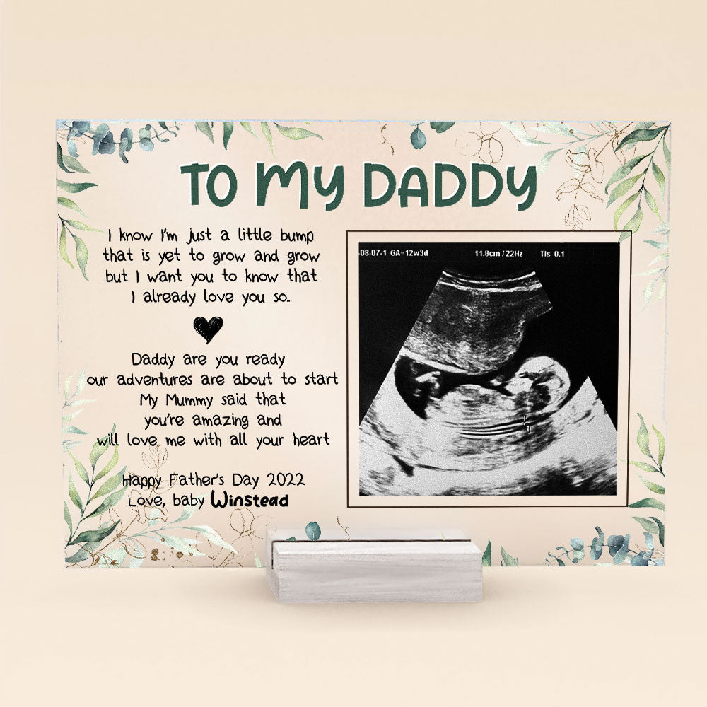 I Know I'M Just A Little Bump - Personalized Acrylic Plaque - Father's Day, Birthday ,First Father's Day, Gift For Daddy-To-BeGift For Dad, Papa, Father,Daddy. Grandpa,Grandad - from bump,baby