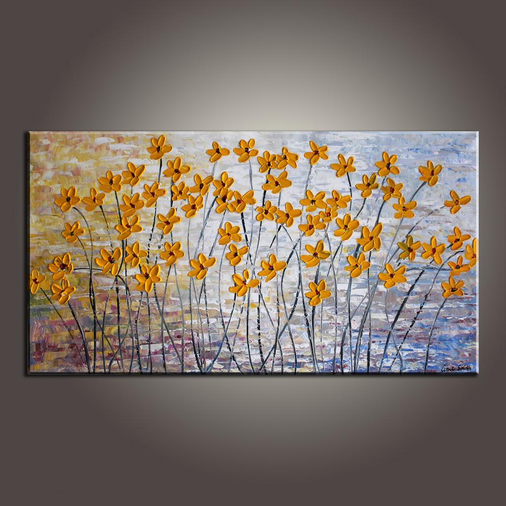 Art Painting, Flower Art, Modern Art, Contemporary Art, Abstract Art Painting, Canvas Wall Art, Living Room Wall Art, Canvas Art