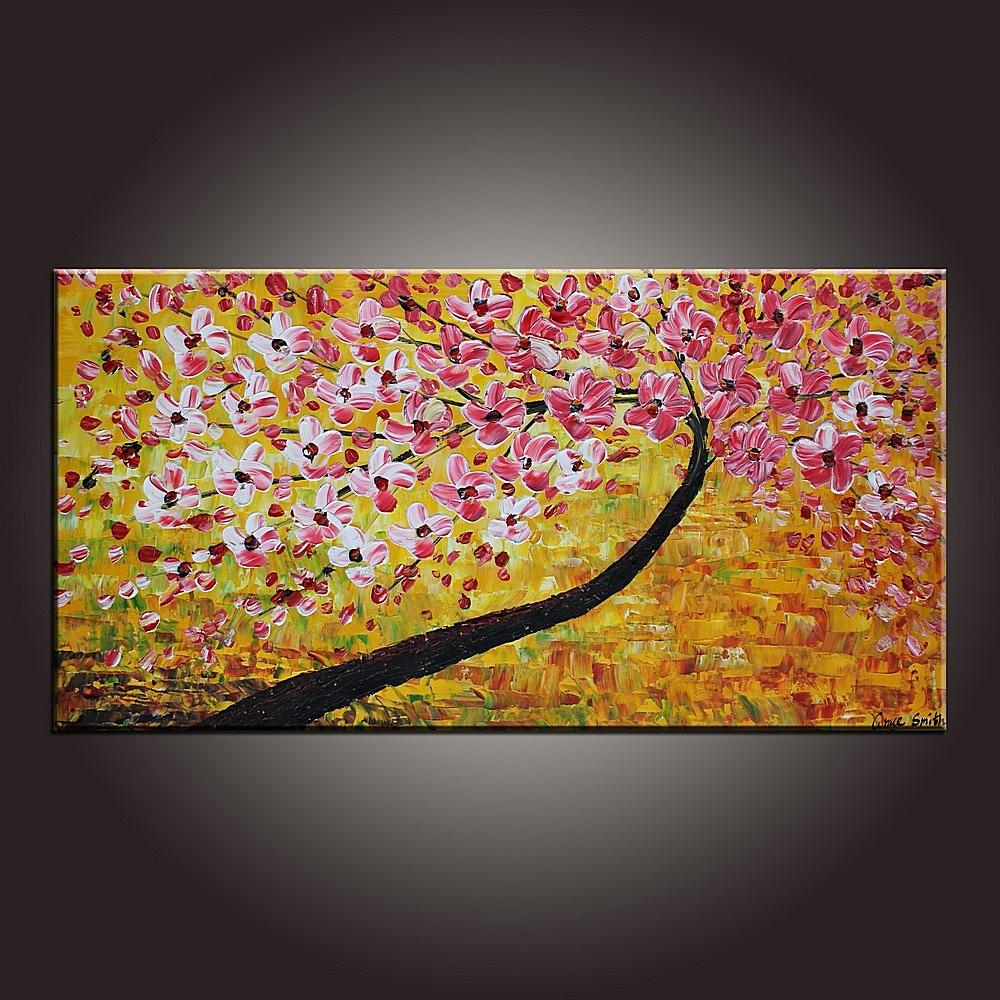 Flower Painting, Art on Canvas, Modern Art, Contemporary Art, Abstract Art Painting, Canvas Wall Art, Dining Room Wall Art, Canvas Art