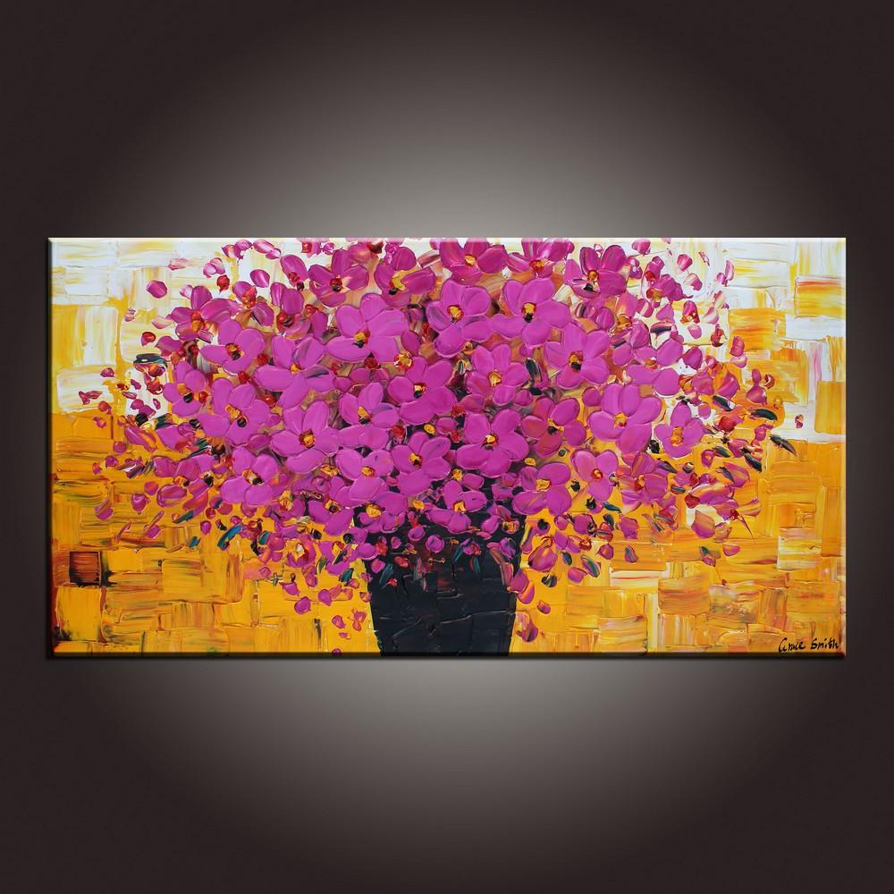 Contemporary Wall Art, Flower Painting, Modern Art, Art on Canvas, Abstract Art Painting, Canvas Painting, Dining Room Wall Art, Canvas Art