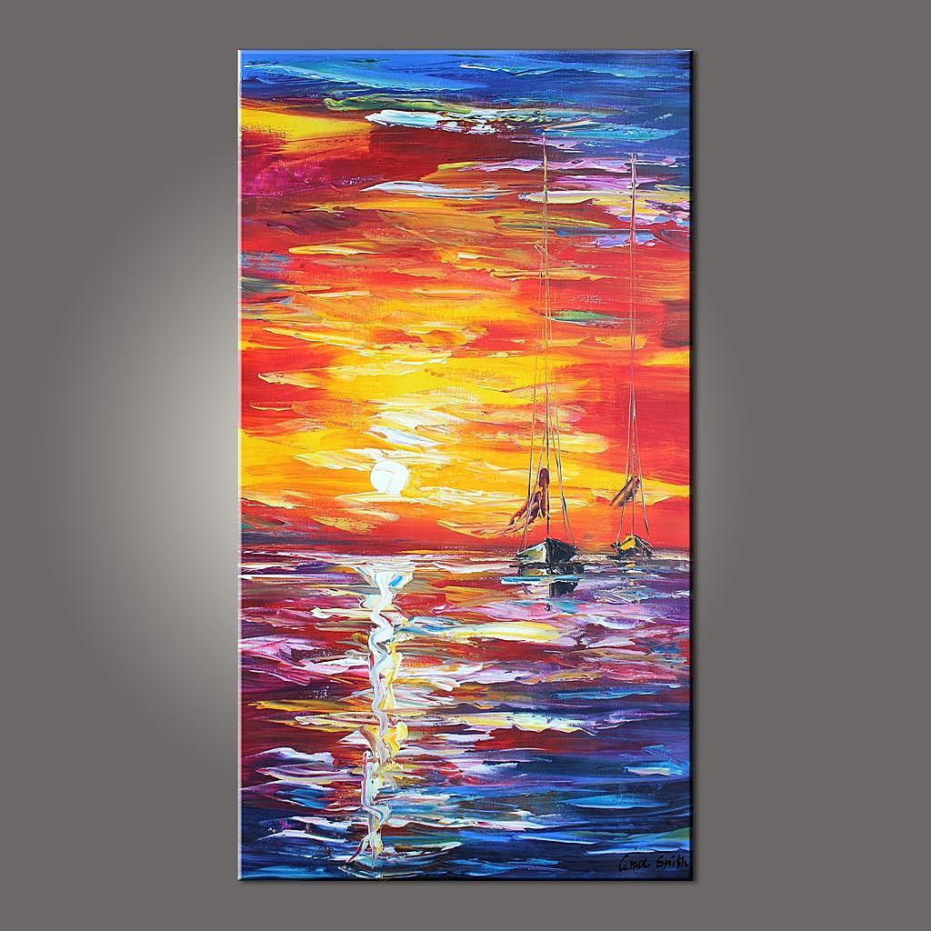 Boat Painting, Modern Art, Contemporary Art, Art Painting, Abstract Art, Abstract Art Painting, Living Room Wall Art, Canvas Art