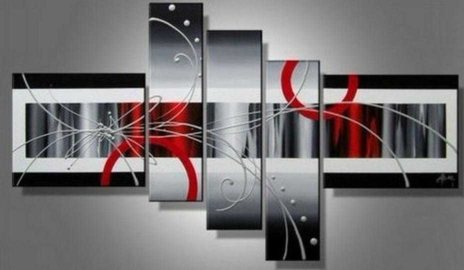 Abstract Canvas Painting, Huge Wall Art Paintings on Canvas, Acrylic Painting for Living Room, 5 Piece Wall Painting, Hand Painted Art