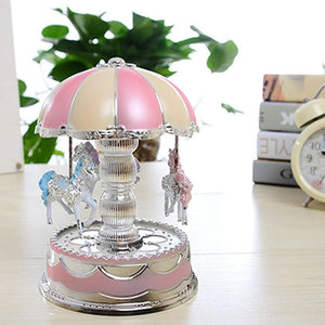 LED Light Merry-Go-Round Music Box Christmas Birthday Gift Toy Carousel ktclubs.com