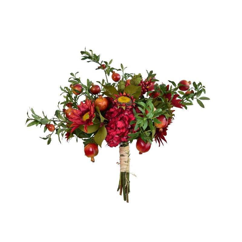 Beautiful Flower Arrangement for Home Decoration, Large Bunch of Pomegranate Branch, Table Centerpiece, Real Touch Artificial Floral for Dining Room