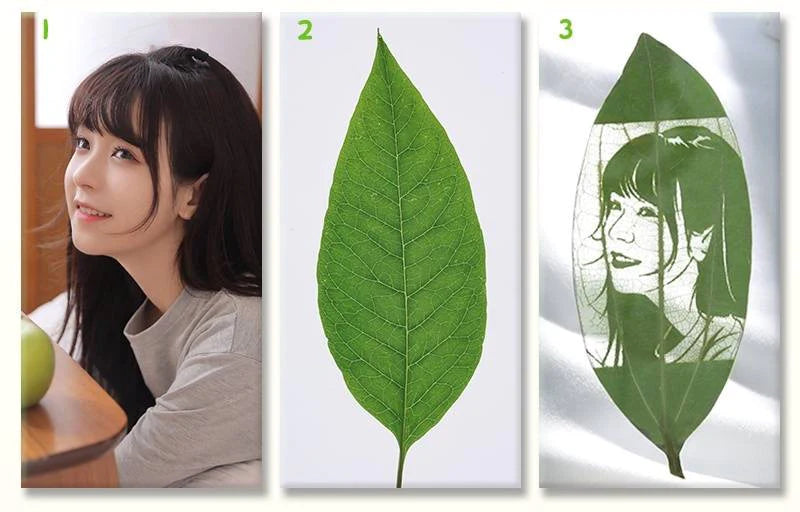 Leaf carving art Customized leaf carving photo. ktclubs.com