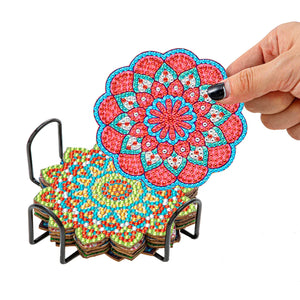 Mandala flower diamond painting coaster ktclubs.com