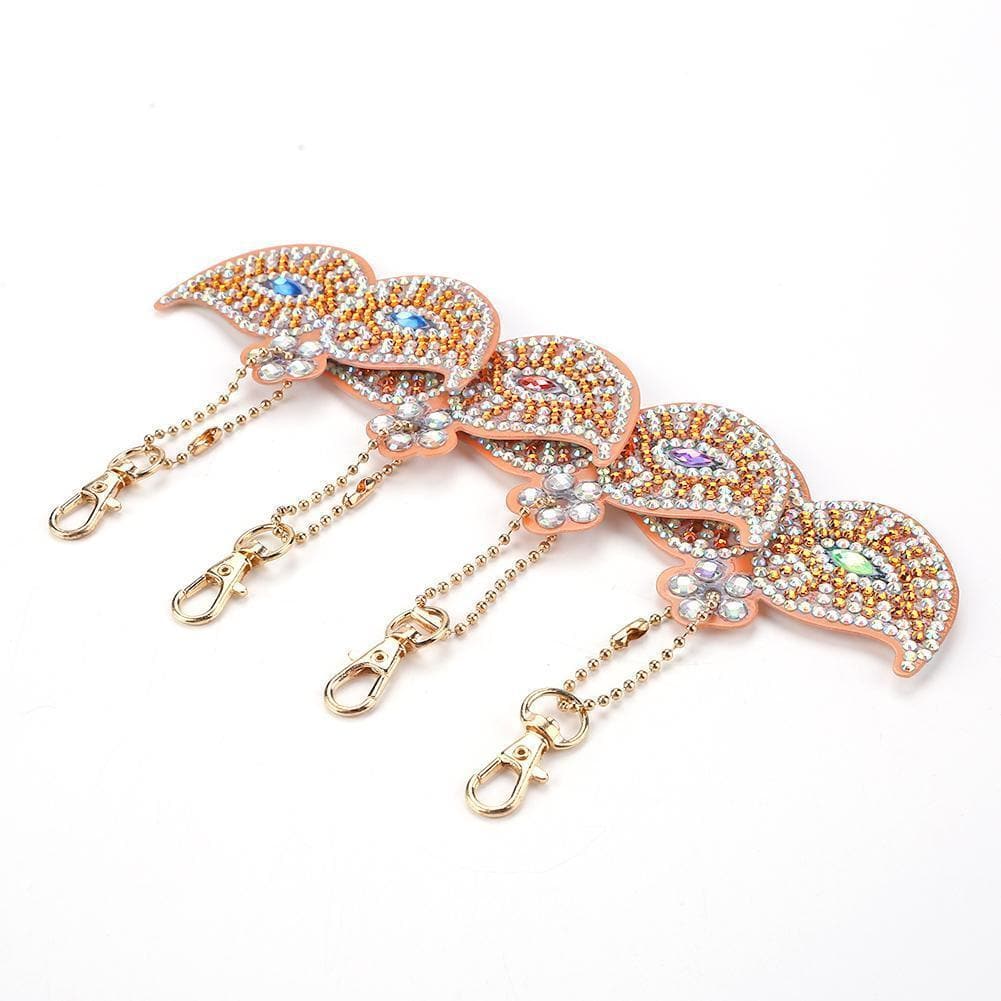 Mask 4pcs Full Drill Special Shaped Diamond Painting DIY Keychain ktclubs.com