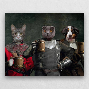 Medieval Warriors With Frothy Beer Portrait Of Animals ktclubs.com