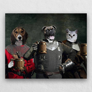 Medieval Warriors With Frothy Beer Portrait Of Animals ktclubs.com