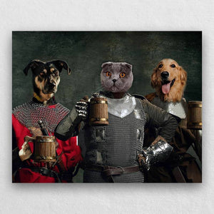 Medieval Warriors With Frothy Beer Portrait Of Animals ktclubs.com