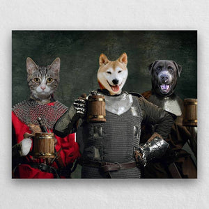 Medieval Warriors With Frothy Beer Portrait Of Animals ktclubs.com