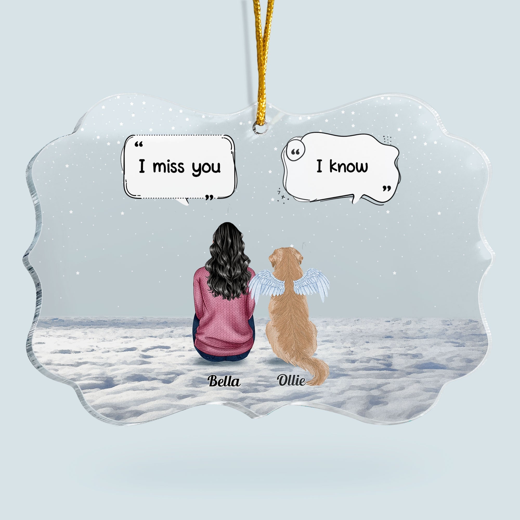 Memorial Pet - Personalized Acrylic Ornament - Christmas, Memorial, Loving Gift For Pet Loss Owners, Dog Mom, Dog Dad, Cat Mom, Cat Lover, Dog Lover