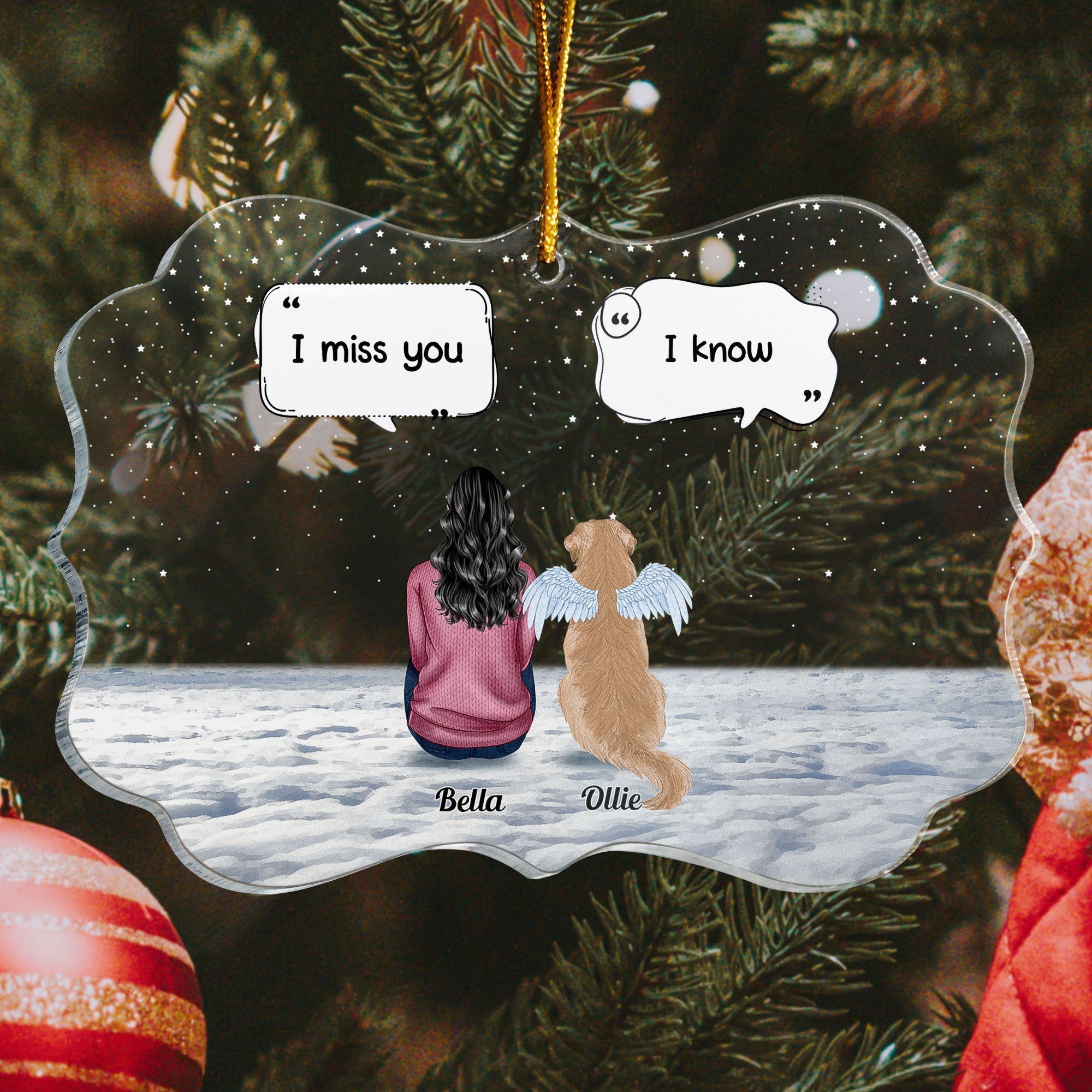 Memorial Pet - Personalized Acrylic Ornament - Christmas, Memorial, Loving Gift For Pet Loss Owners, Dog Mom, Dog Dad, Cat Mom, Cat Lover, Dog Lover