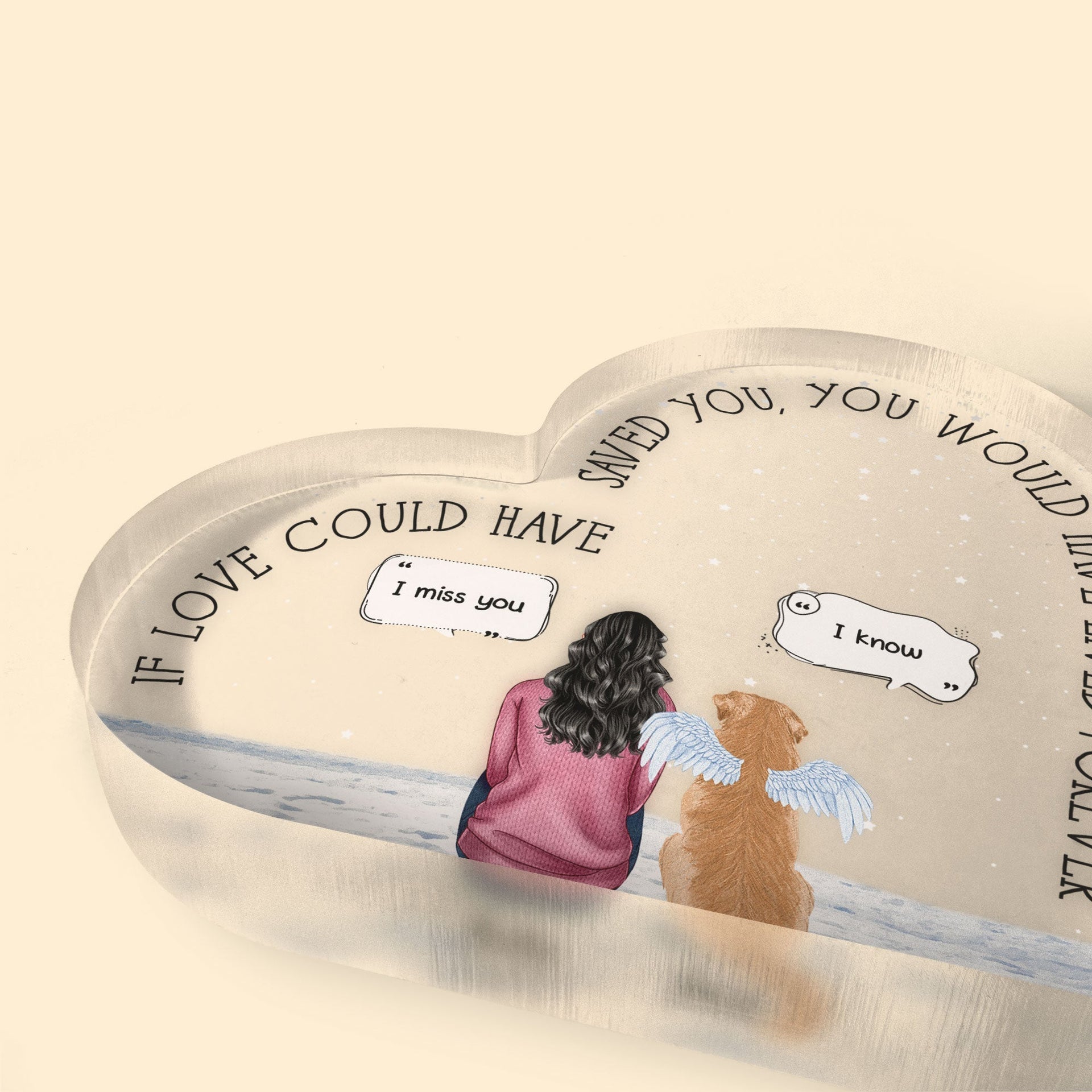 Memorial Pet - Personalized Heart Shaped Acrylic Plaque - Christmas, Memorial, Loving Gift For Pet Loss Owners, Dog Mom, Dog Dad, Cat Mom, Cat Lover, Dog Lover