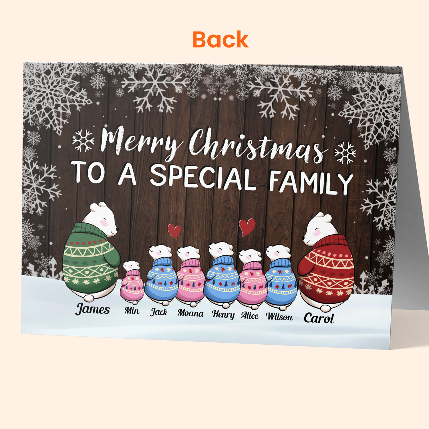 Merry Christmas To A Special Family - Personalized Folded Card - Christmas Gift For Family Members