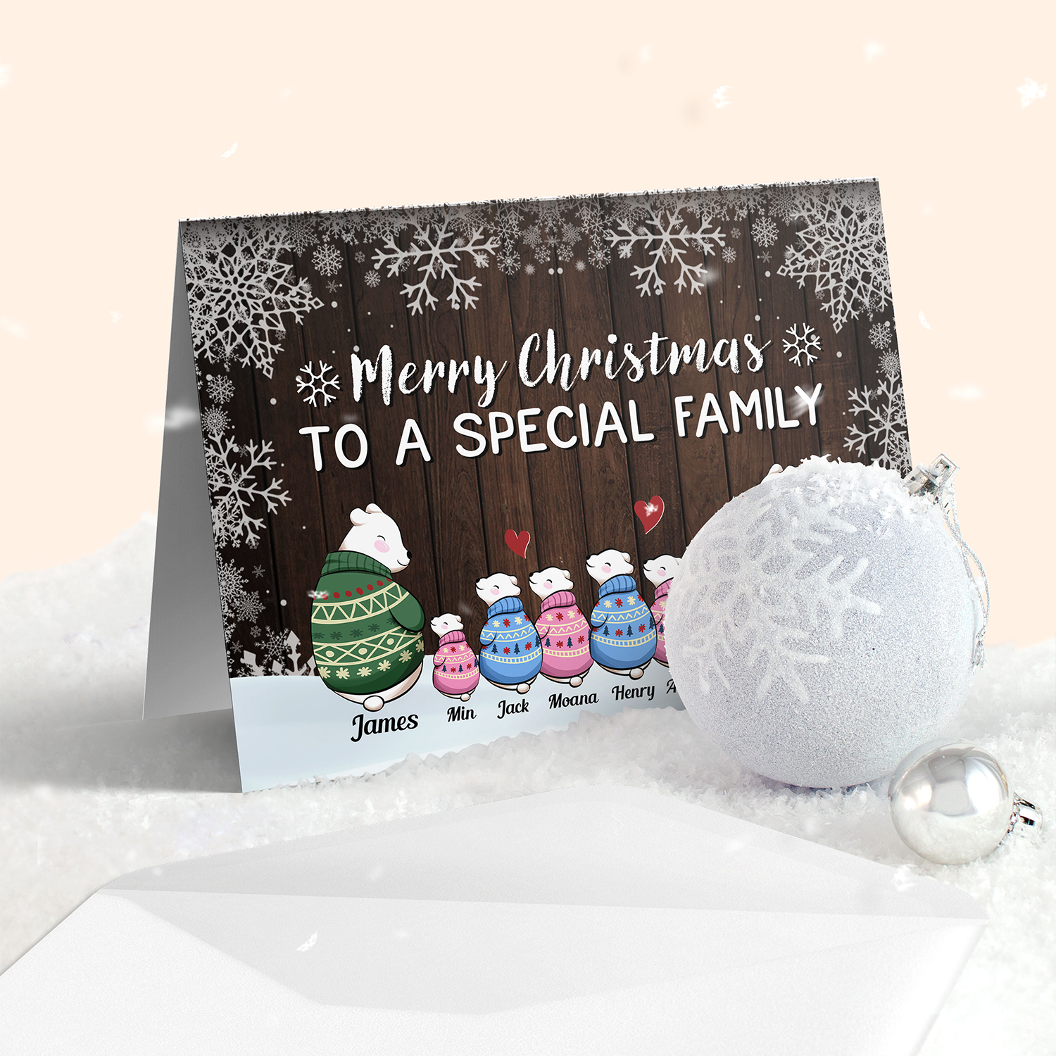 Merry Christmas To A Special Family - Personalized Folded Card - Christmas Gift For Family Members