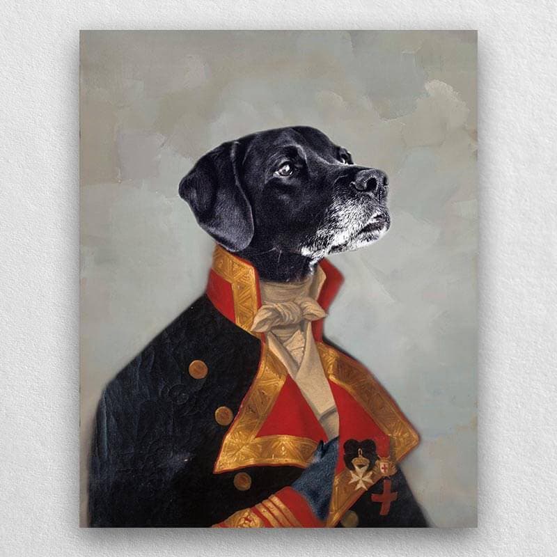 Military Officer Pet Paintings Royal Canvas Painting Dog ktclubs.com