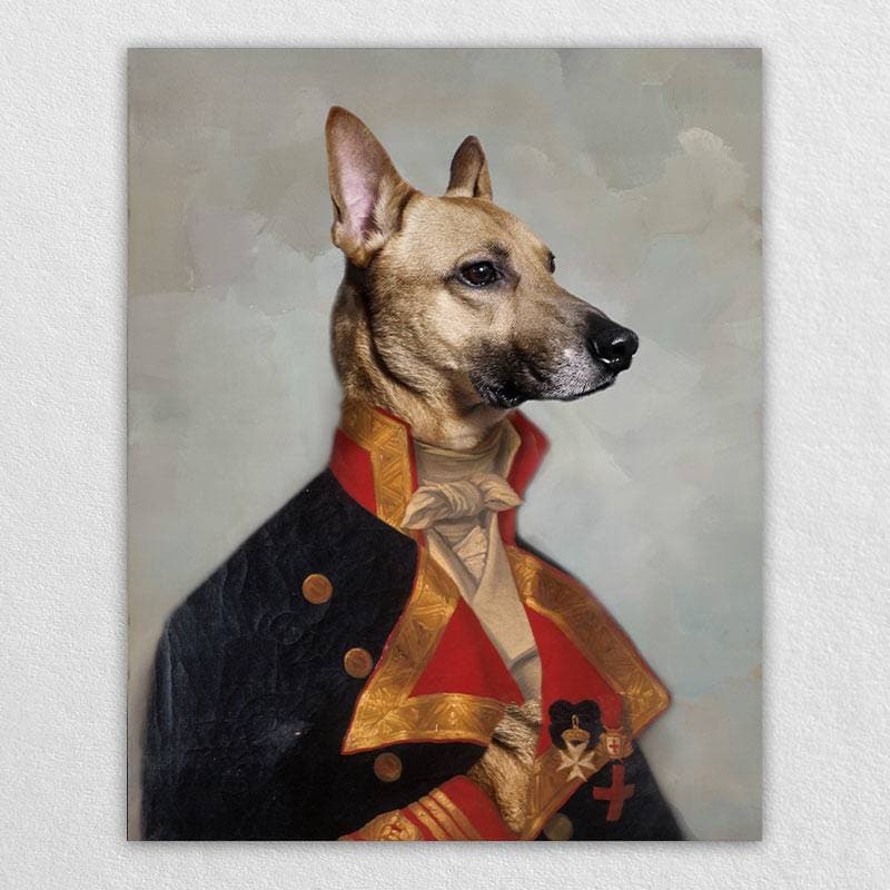 Military Officer Pet Paintings Royal Canvas Painting Dog ktclubs.com