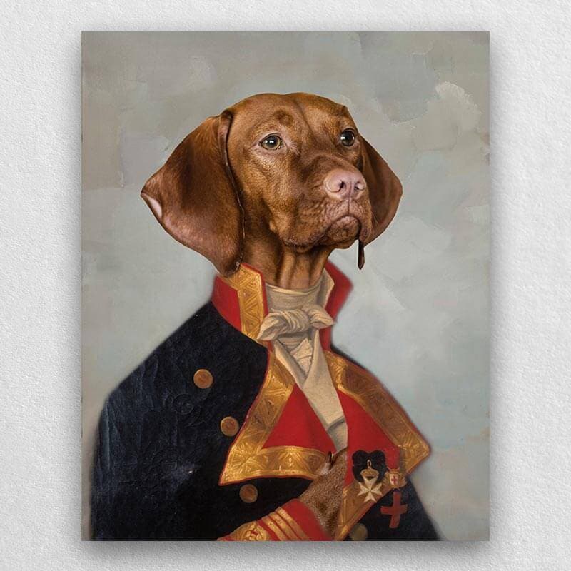 Military Officer Pet Paintings Royal Canvas Painting Dog ktclubs.com