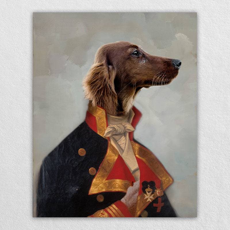 Military Officer Pet Paintings Royal Canvas Painting Dog ktclubs.com