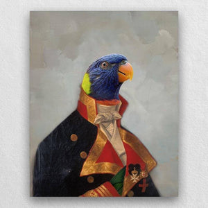 Military Officer Pet Paintings Royal Canvas Painting Dog ktclubs.com