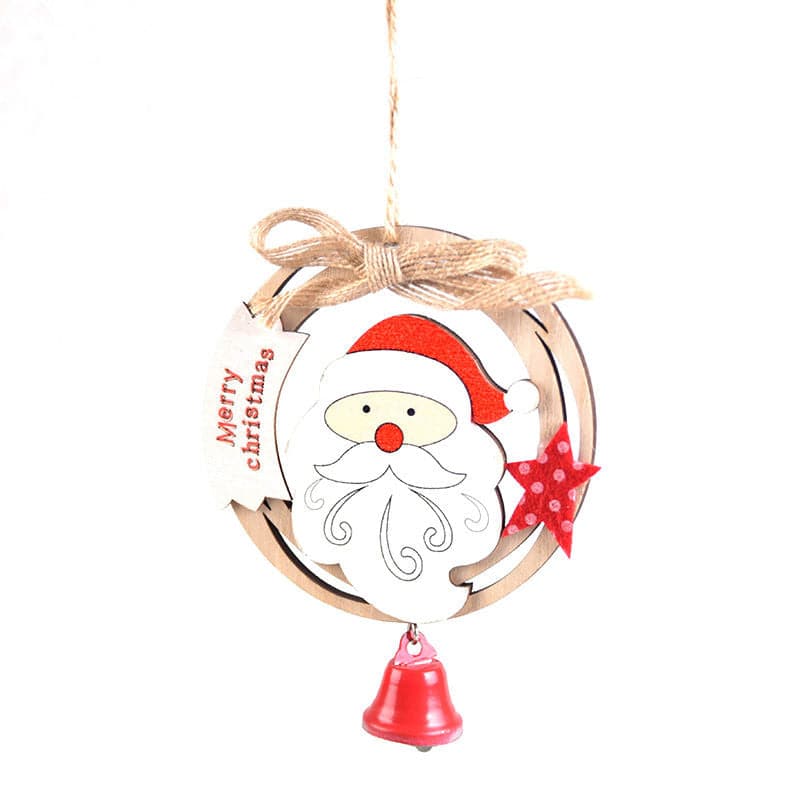 New Christmas decorations wooden Christmas wreath hanging Christmas tree bells decoration wooden letter charm ktclubs.com