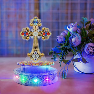 New Halloween  5D DIY  Religious Music Box Handmade Spot Drill 5d Alien-Cross Ornament ktclubs.com