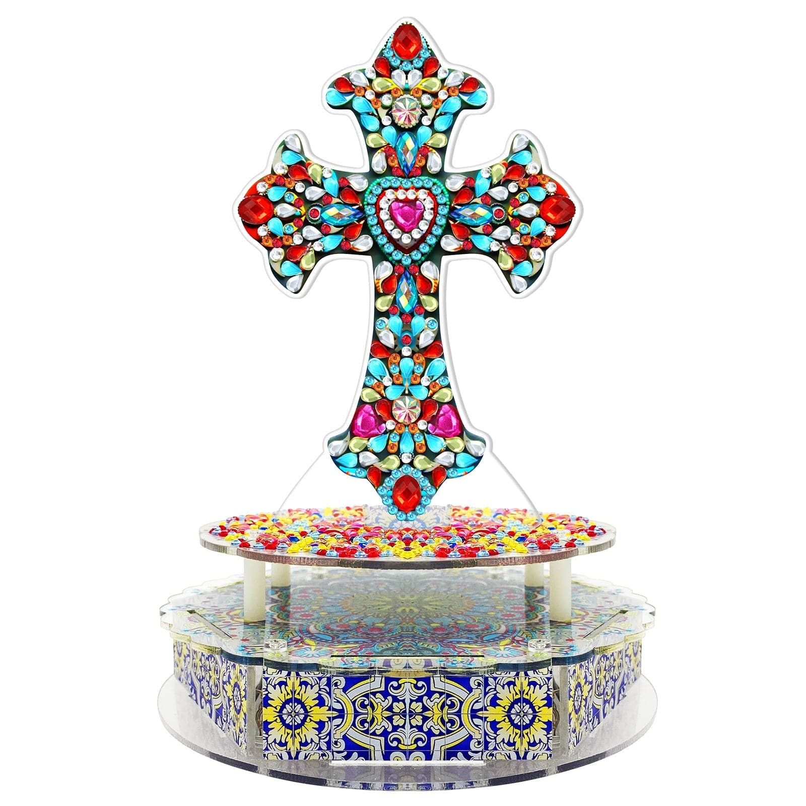 New Halloween  5D DIY  Religious Music Box Handmade Spot Drill 5d Alien-Cross Ornament ktclubs.com