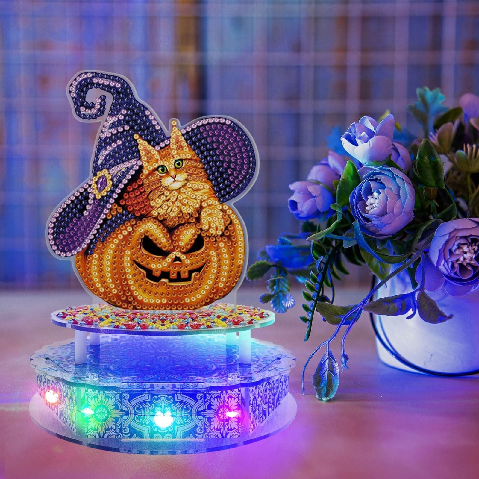 New Halloween  5D DIY handmade special-shaped diamond with lamp diamond painting-DIY Diamond Music Box with Lights ktclubs.com