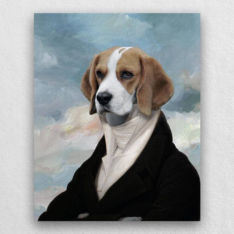 Noble Cat Dog Portraits In Suit Pet Photo Canvas Art ktclubs.com