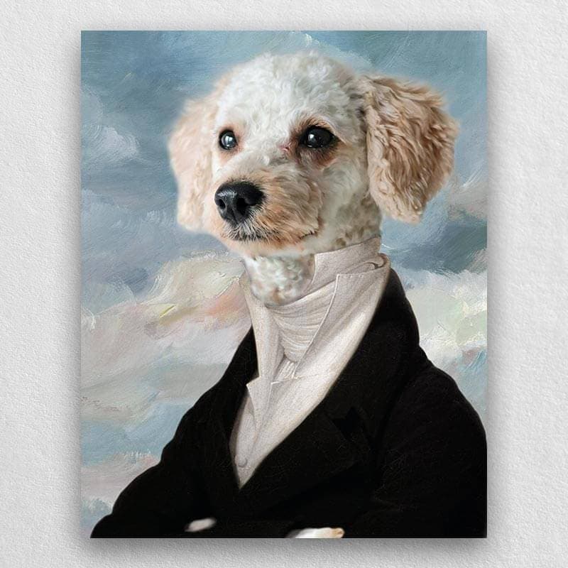 Noble Cat Dog Portraits In Suit Pet Photo Canvas Art ktclubs.com