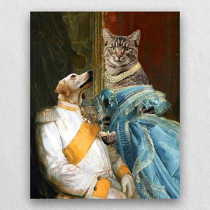 Noble Couple Custom Royal Pet Canvas Art for 2 Pet Portraits ktclubs.com