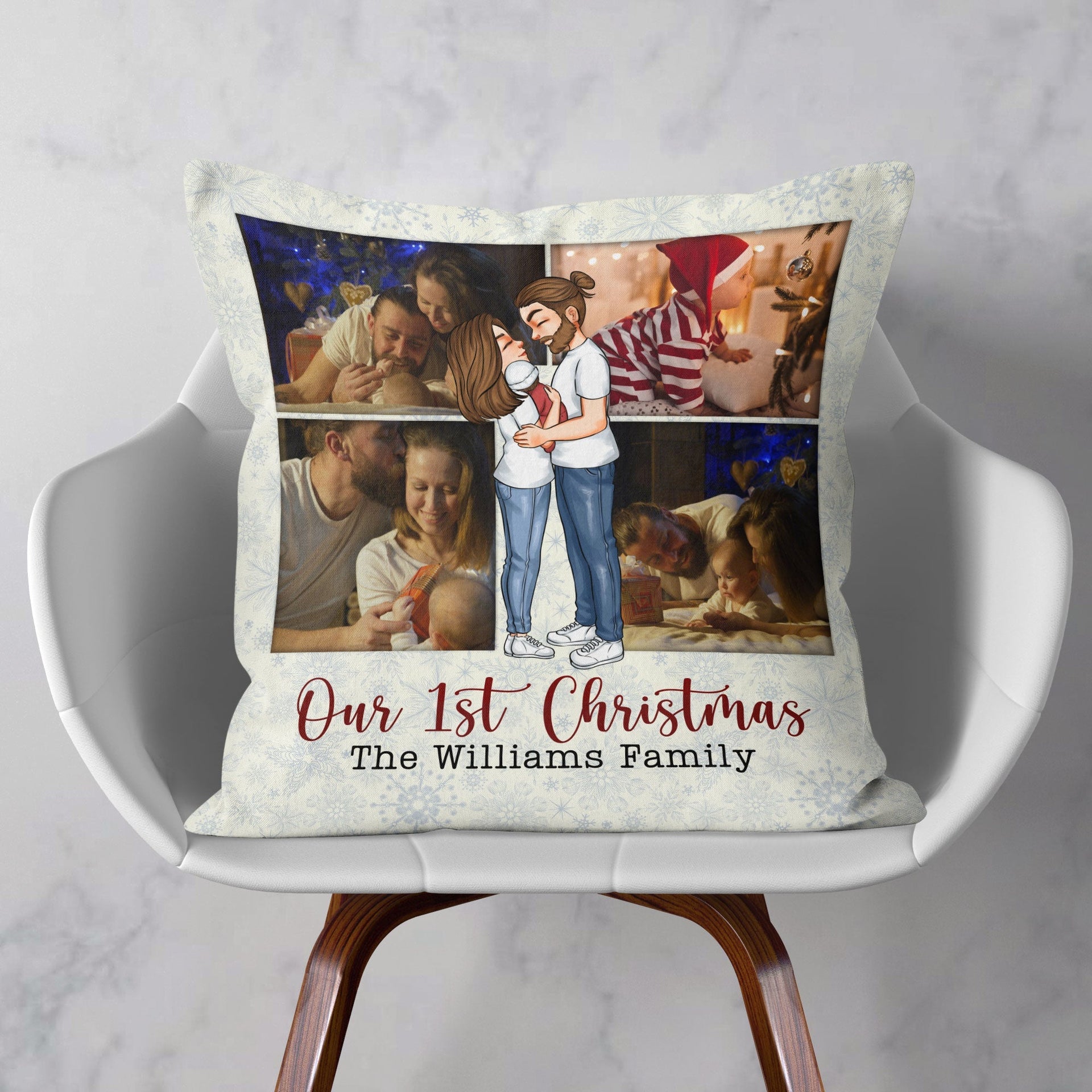 Our Christmas - Personalized Pillow - Christmas Gift For Spouse, Lover, Couple, Husband, Wife, Newly Wed, First Child, Newborn Baby