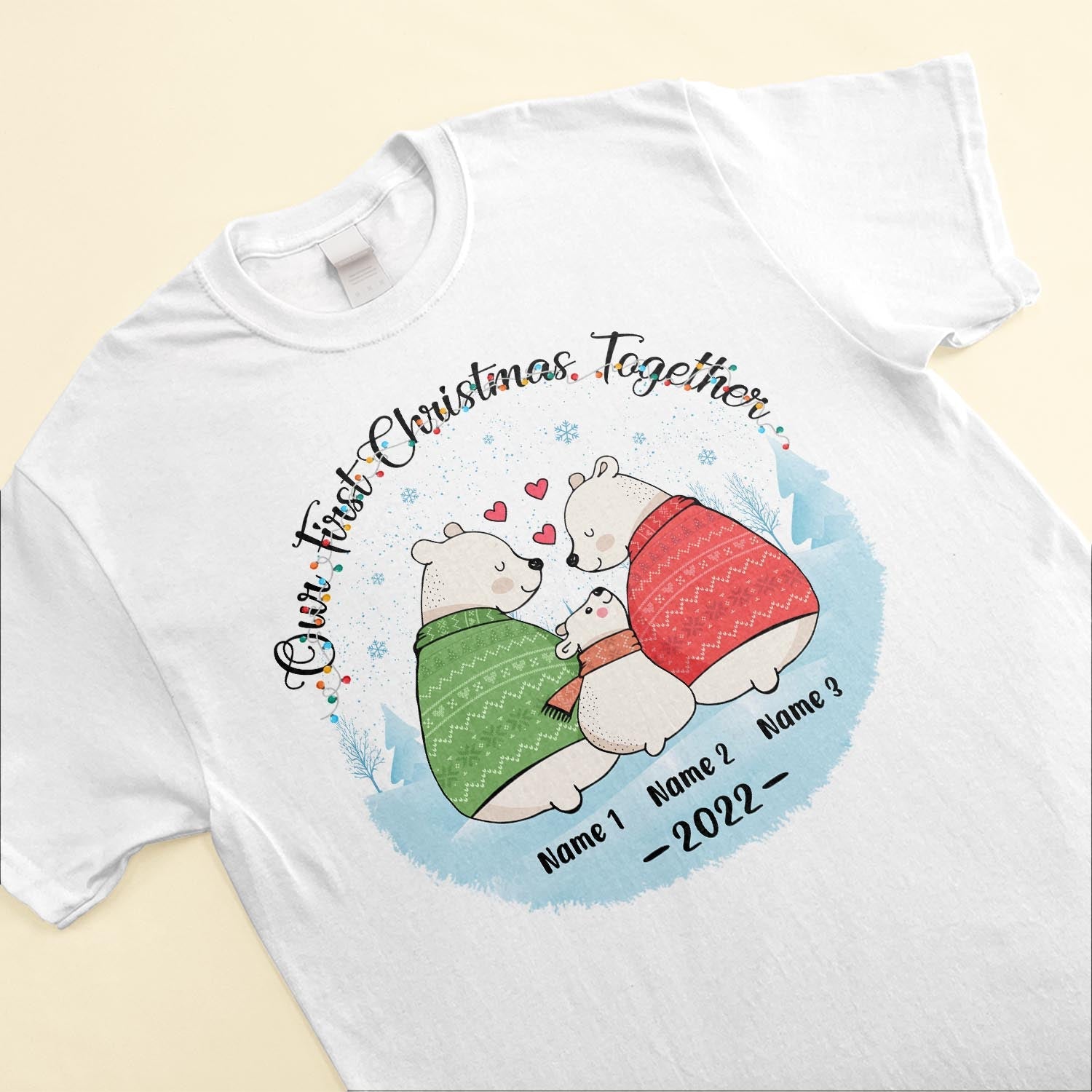 Our First Christmas Together - Personalized Shirt - Christmas Gift For Parents