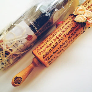 PERSONALIZED rolling pin, custom rolling pin, embossing rolling pin, engraved rolling pin by laser (name, logo) ktclubs.com