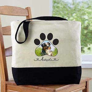 Paw Print Photo Zippered Tote -Bag ktclubs.com