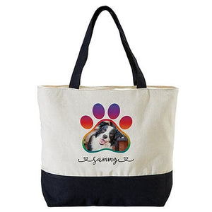 Paw Print Photo Zippered Tote -Bag ktclubs.com