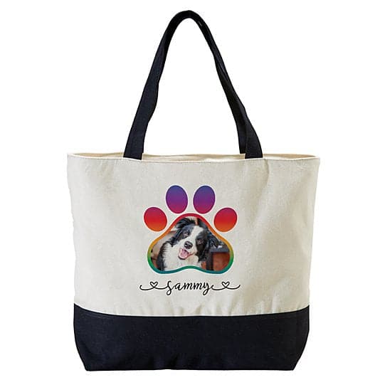 Paw Print Photo Zippered Tote -Bag ktclubs.com