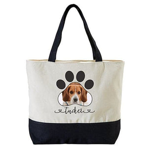 Paw Print Photo Zippered Tote -Bag ktclubs.com