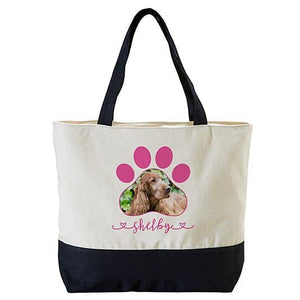 Paw Print Photo Zippered Tote -Bag ktclubs.com