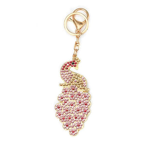 Peacock 3pcs Full Special Shaped Diamond Painting DIY  Keychain ktclubs.com