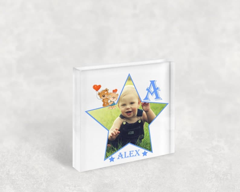 Personalised Family Clear Thick Block Plaque 3D Effect, Boy Gilr Children - family Custom Photo Picture Frame 2022 ktclubs.com