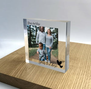 Personalised Family Clear Thick Block Plaque 3D Effect, Boy Gilr Children - family Custom Photo Picture Frame 2022 ktclubs.com