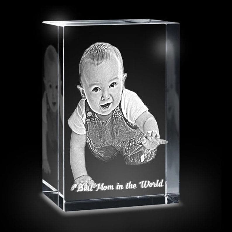 Personalized 3D Crystal Photo Etched Engraved Inside The Crystal | Custom Image Night Light LED Lamp with Optional LED Base Made in USA ktclubs.com