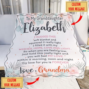 Personalized Blanket To My Granddaughter My Love For You Is Forever, Gift To My Granddaughter From Grandma, Grandpa, Custom Throw Blanket ktclubs.com