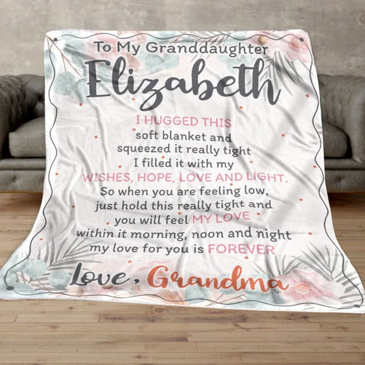 Personalized Blanket To My Granddaughter My Love For You Is Forever, Gift To My Granddaughter From Grandma, Grandpa, Custom Throw Blanket ktclubs.com